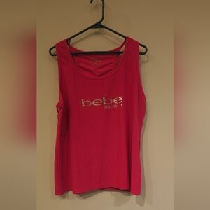 Bebe Fitted Pink Athletic‎ Tank Top